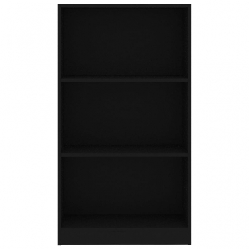 Bücherregal 3 Fächer Schwarz 60x24x109 cm Holzwerkstoff