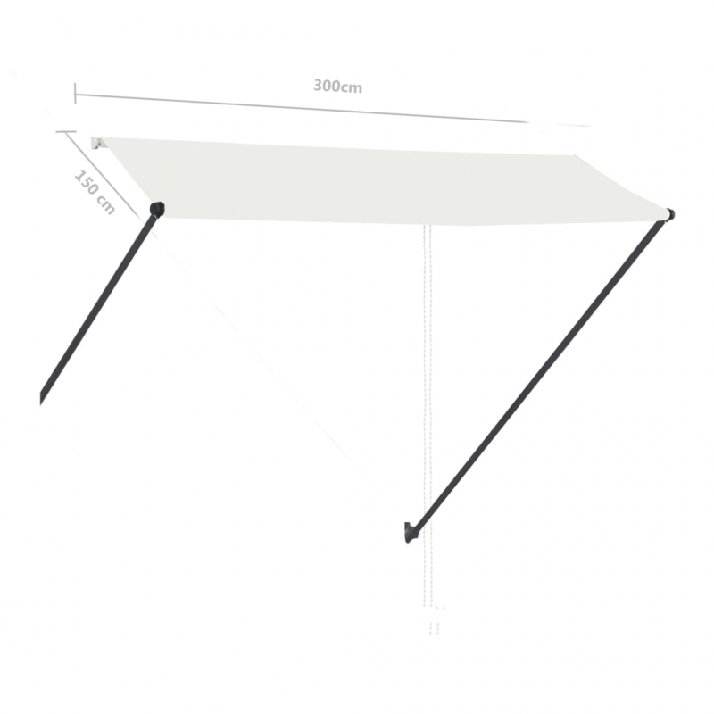 Einziehbare Markise mit LED 300×150 cm Creme