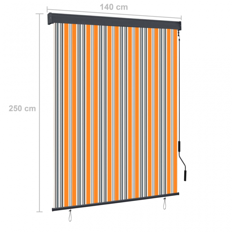 Außenrollo 140x250 cm Gelb und Blau