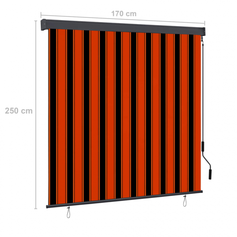Außenrollo 170x250 cm Orange und Braun