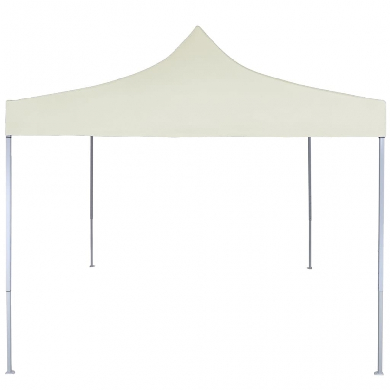 Profi-Partyzelt Faltbar 2×2 m Stahl Creme