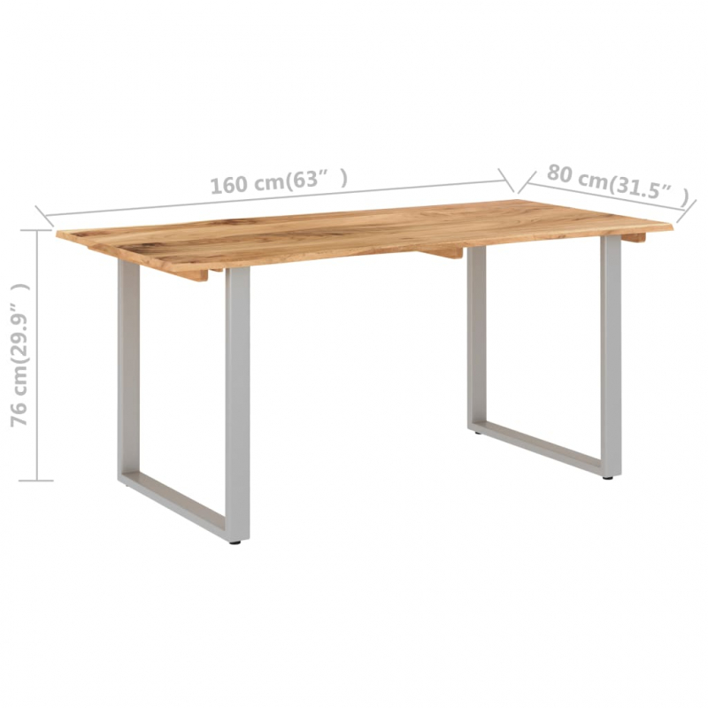 Esstisch 154x80x76 cm Massivholz Akazie