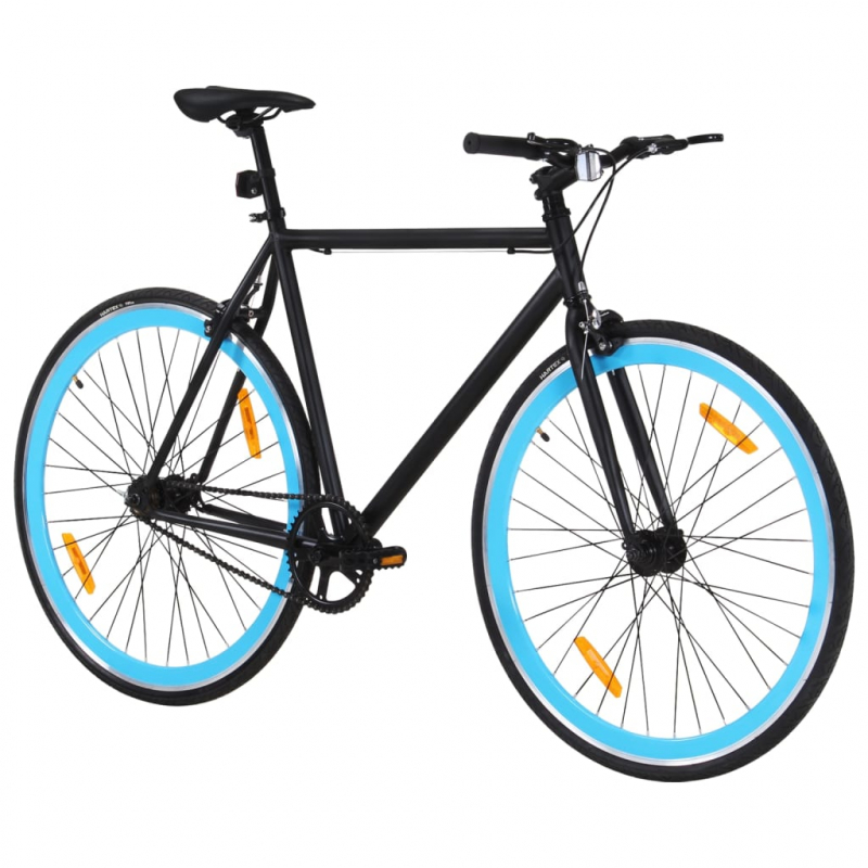 Fahrrad mit Festem Gang Schwarz und Blau 700c 55 cm