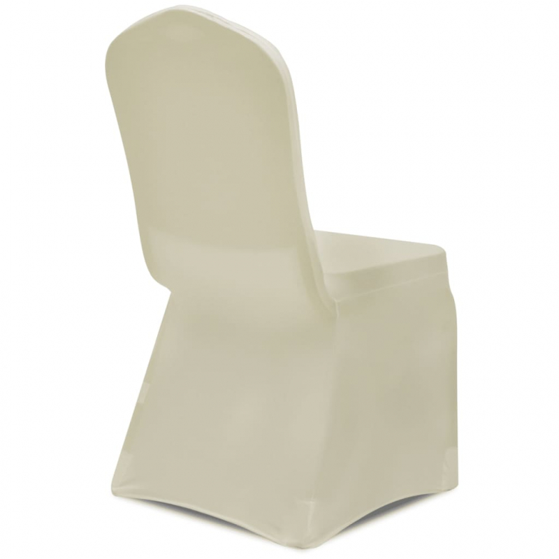 Stretch-Stuhlhussen 12 Stk. Creme