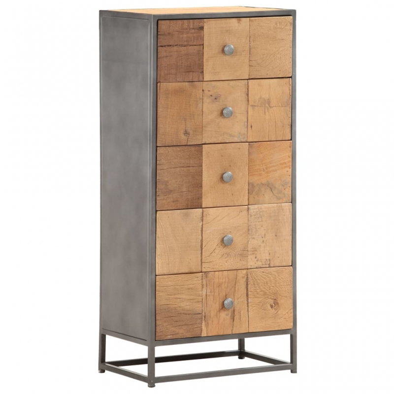 Highboard mit Schubladen 45x30x100 cm Altholz Massiv