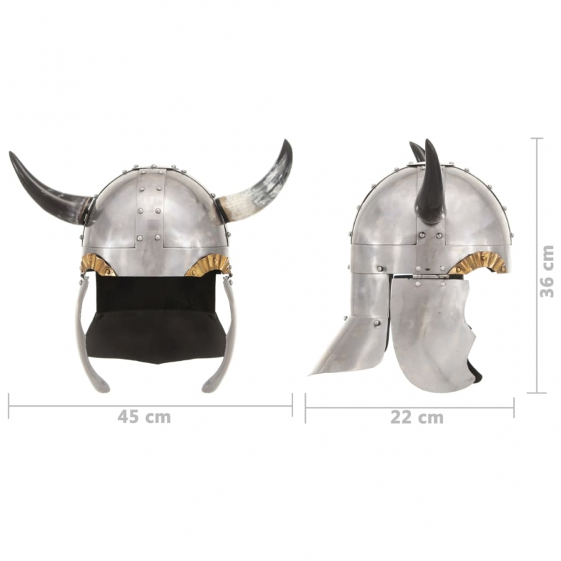 Fantasy Wikingerhelm LARP Silbern Stahl