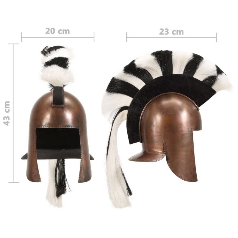 Griechischer Krieger-Helm Antik Replik für LARP Kupfern Stahl