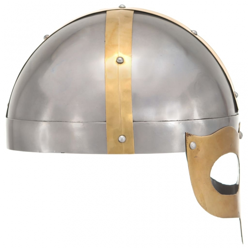 Wikinger-Helm Antik Replik LARP Silbern Stahl