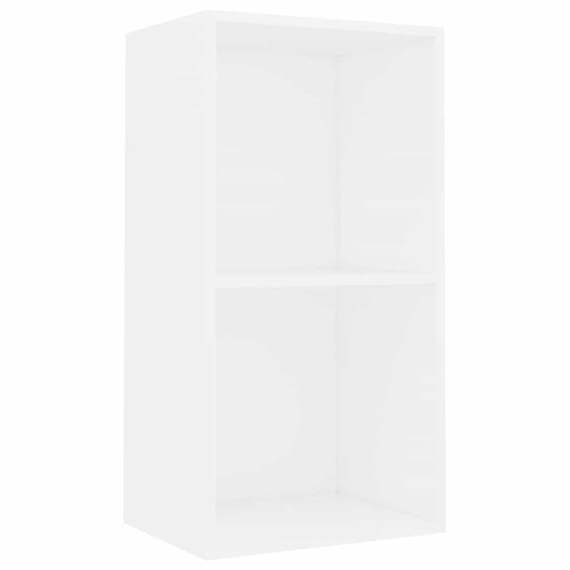 Bücherregal 2 Fächer Weiß 40x30x76,5 cm Holzwerkstoff