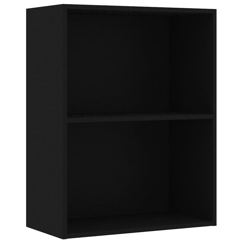 Bücherregal 2 Fächer Schwarz 60x30x76,5 cm Holzwerkstoff