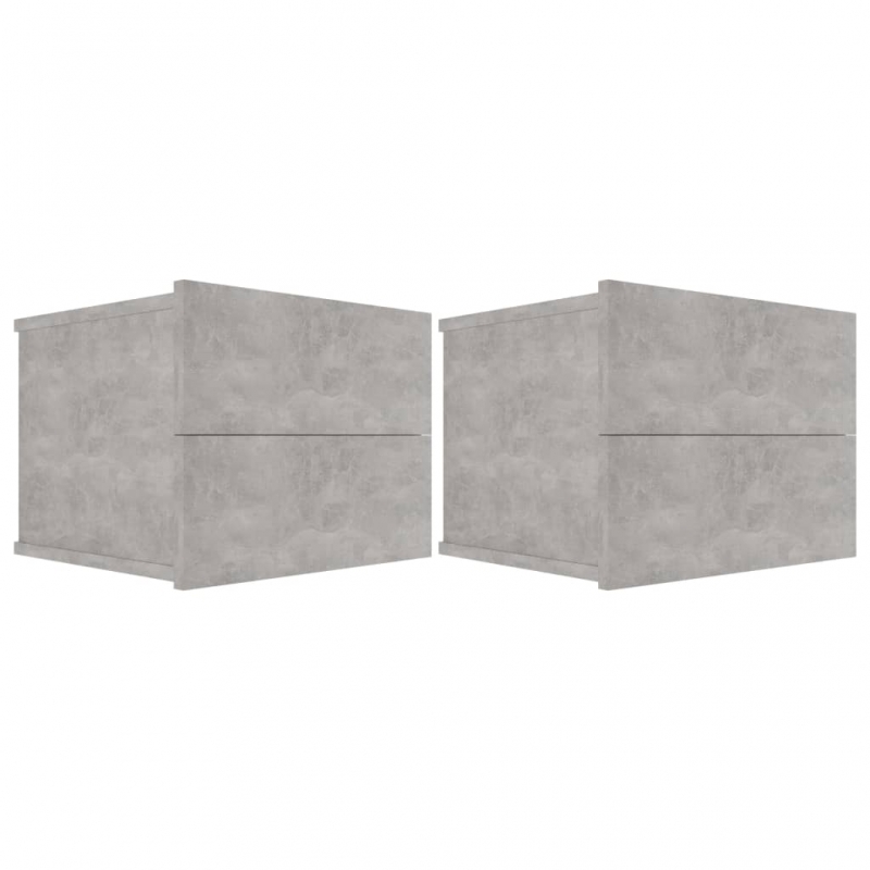Nachttische 2 Stk. Betongrau 40x30x30 cm Holzwerkstoff