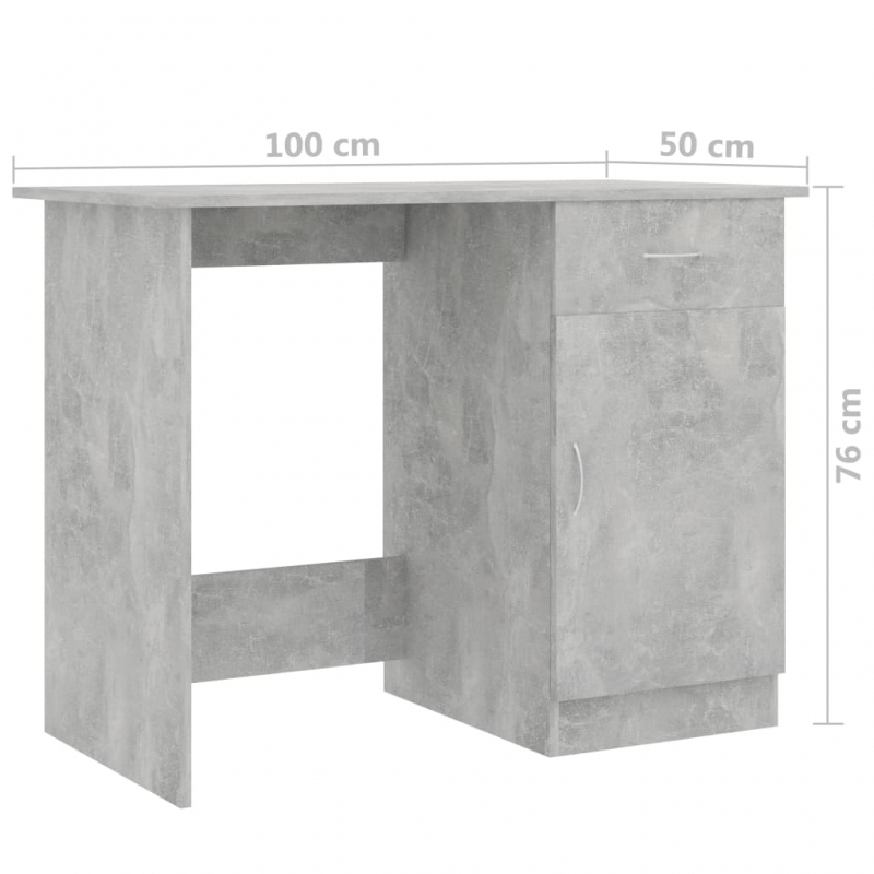 Schreibtisch Betongrau 100x50x76 cm Holzwerkstoff