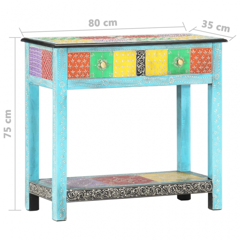 Konsolentisch Handbemalt 80×35×75 cm Mango Massivholz