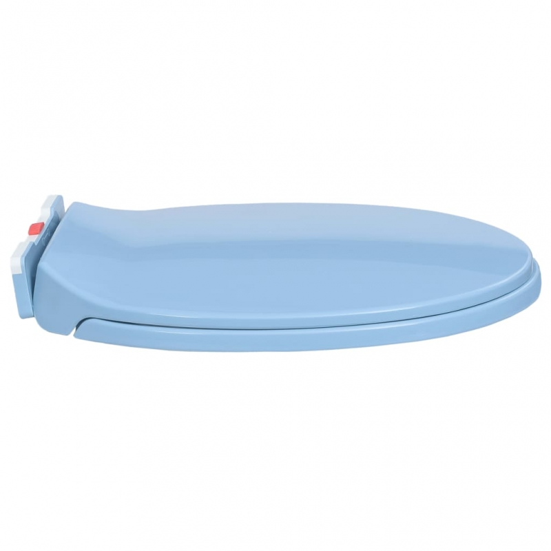 Toilettensitz mit Absenkautomatik Quick-Release Blau Oval