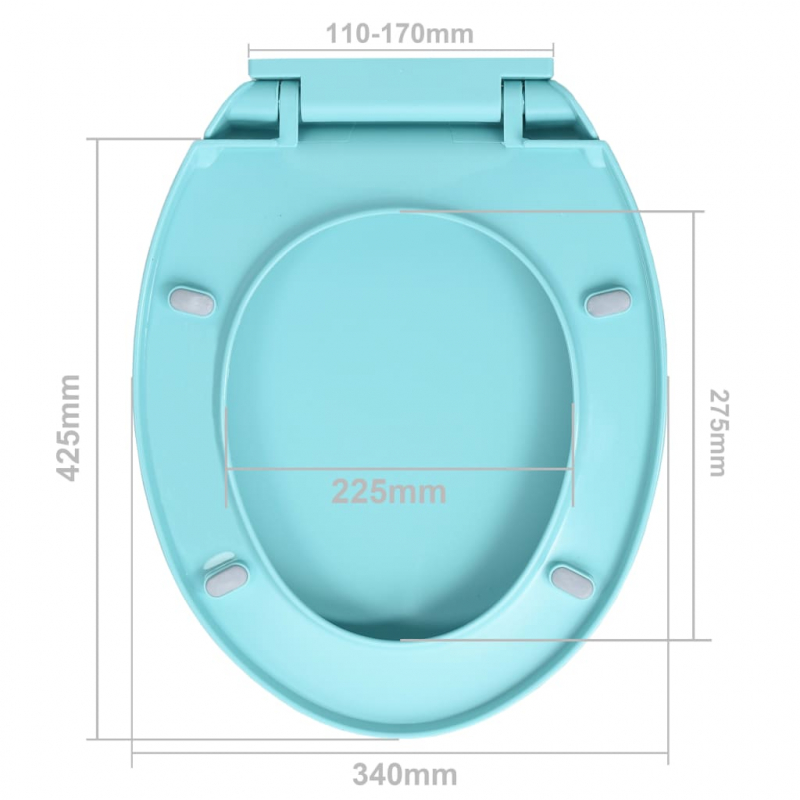 Toilettensitz mit Absenkautomatik Grün Oval