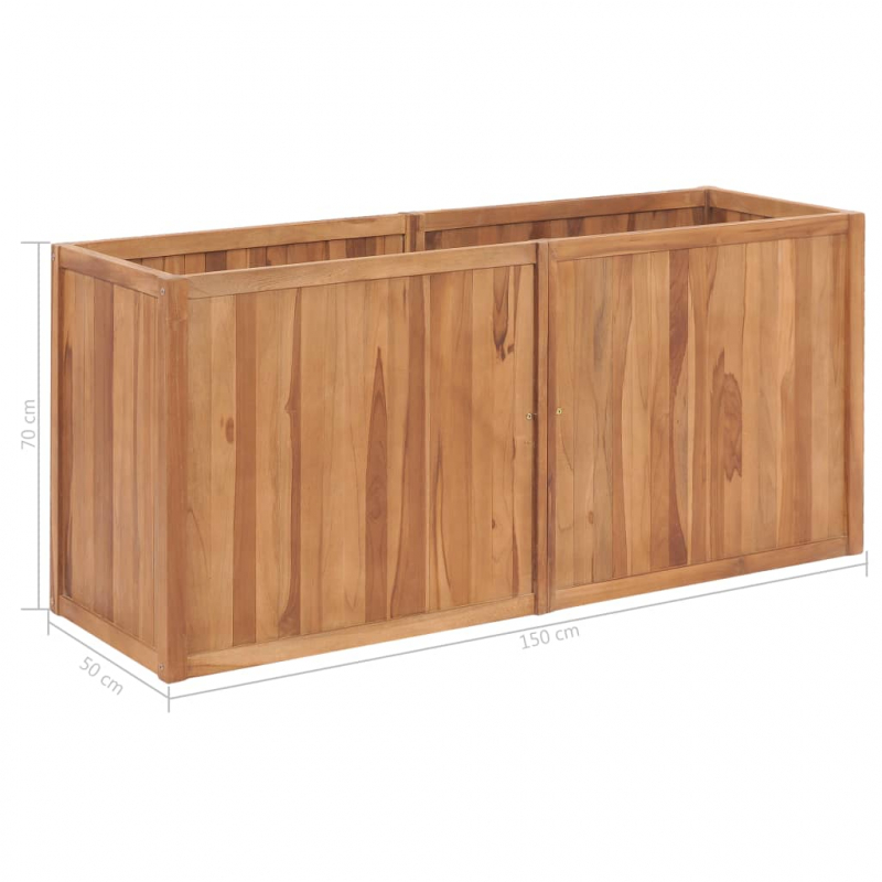 Garten-Hochbeet 150 x 50 x 70 cm Massivholz Teak