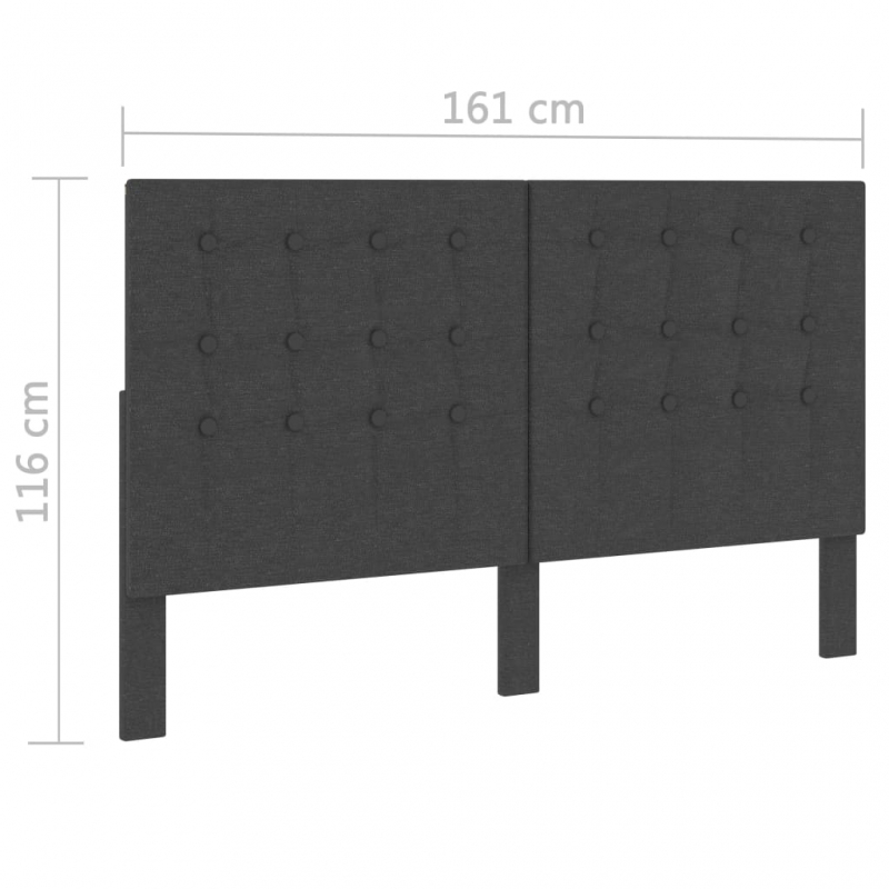 Kopfteil Dunkelgrau Stoff 160×200 cm