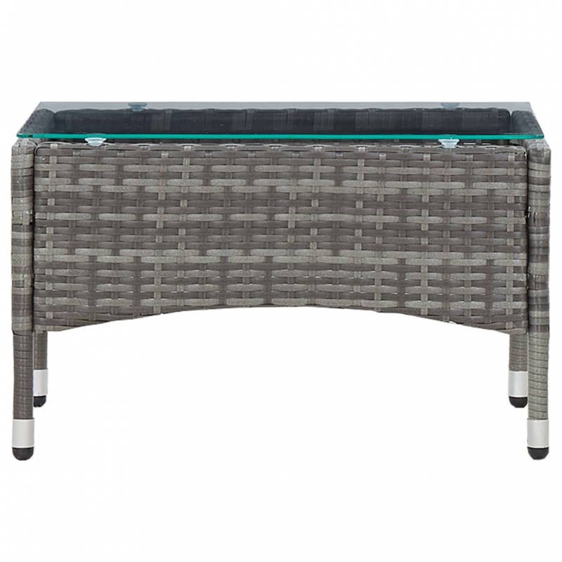 Couchtisch Grau 60x40x36 cm Poly Rattan