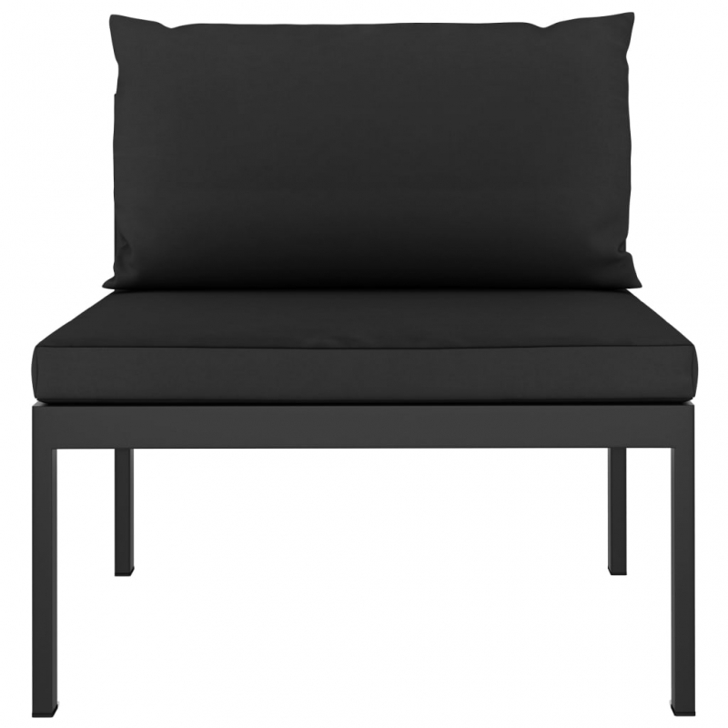 Modular-Sofa-Mittelteil mit Kissen Aluminium Anthrazit