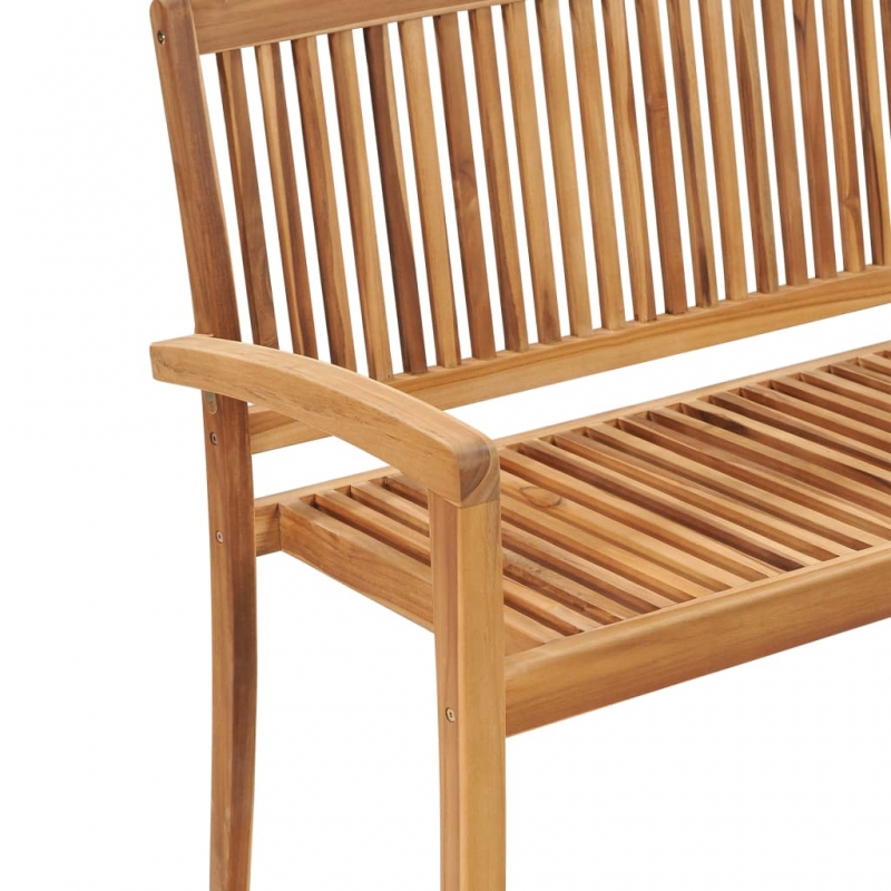 Gartenbank 2-Sitzer Stapelbar 128,5 cm Massivholz Teak