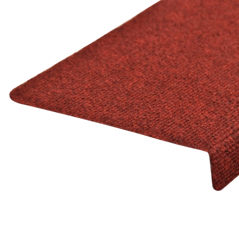 Treppenmatten 15 Stk. Nadelvlies 65x21x4 cm Rot