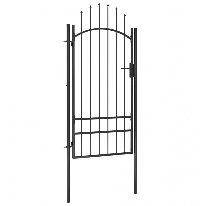 Gartentor Stahl 1x2,5 m Schwarz