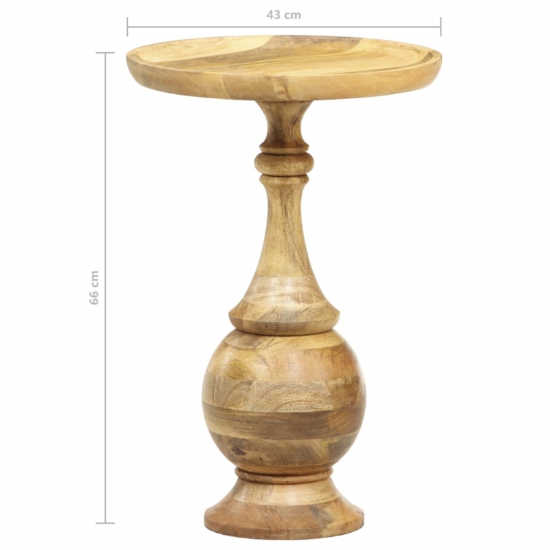 Runder Beistelltisch 43 x 43 x 66 cm Massivholz Mango
