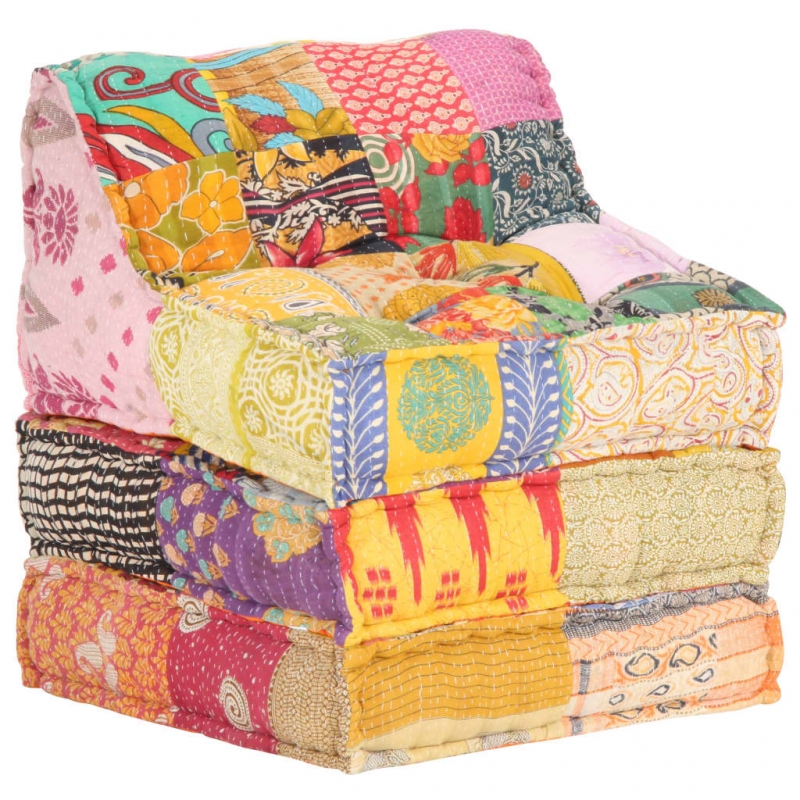 Modularer Pouf Patchwork Stoff