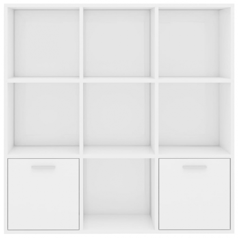 Bücherregal Hochglanz-Weiß 98x30x98 cm Holzwerkstoff