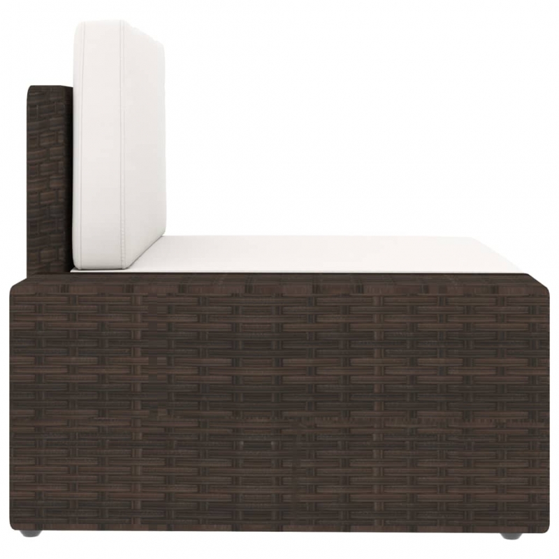 Modulares 3-Sitzer-Sofa Poly Rattan Braun