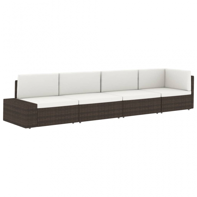 Modulares 2-Sitzer-Sofa Poly Rattan Grau