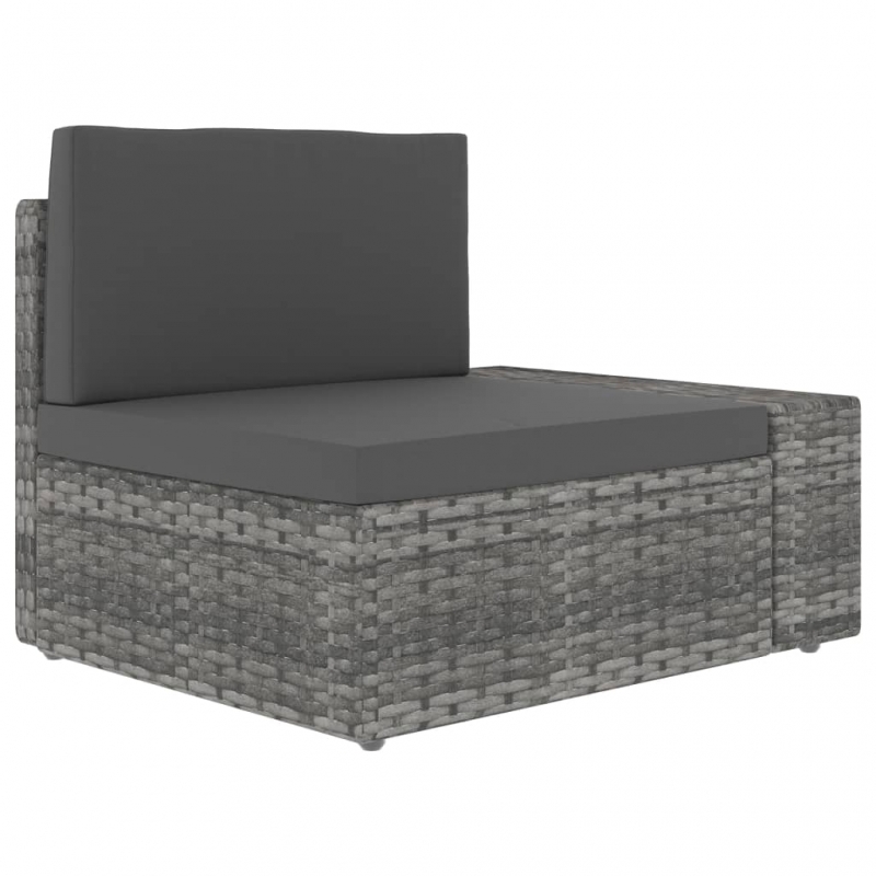 Modulares 2-Sitzer-Sofa Poly Rattan Grau