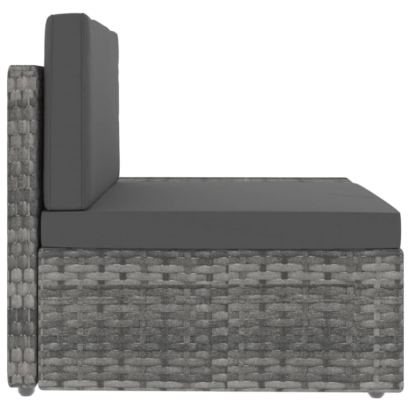 Modulares 2-Sitzer-Sofa Poly Rattan Grau