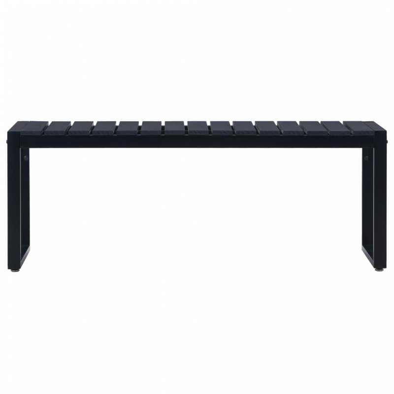 Gartenbank 120,5 cm PS-Platte Schwarz