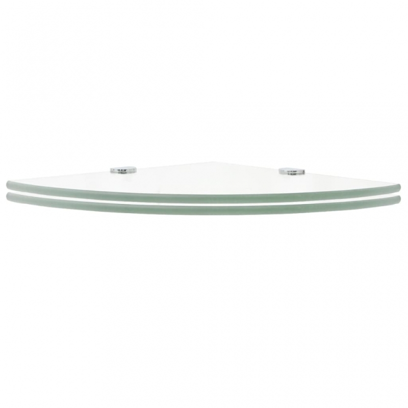 Eckregale 2 Stk. mit Verchromten Halterungen Glas Transparent