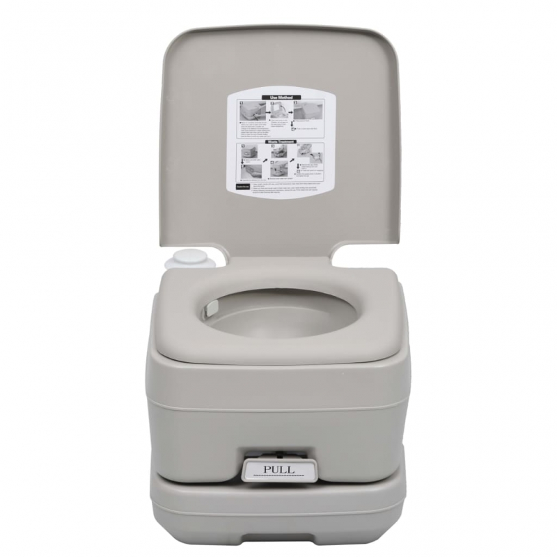 Tragbare Campingtoilette Grau 10 + 10 L