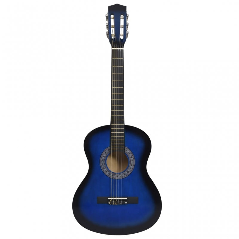 8-tlg. Klassikgitarren-Set für Anfänger & Kinder Blau 3/4 36