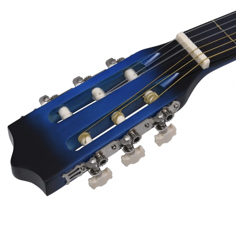 8-tlg. Klassikgitarren-Set für Anfänger & Kinder Blau 3/4 36