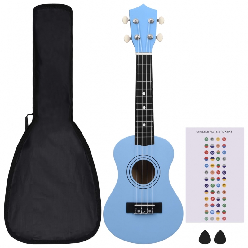 Sopran-Ukulele-Set mit Tasche für Kinder Babyblau 21