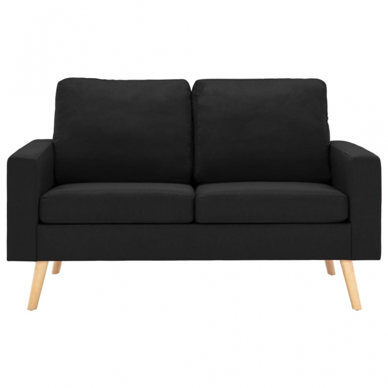 2-Sitzer-Sofa Schwarz Stoff