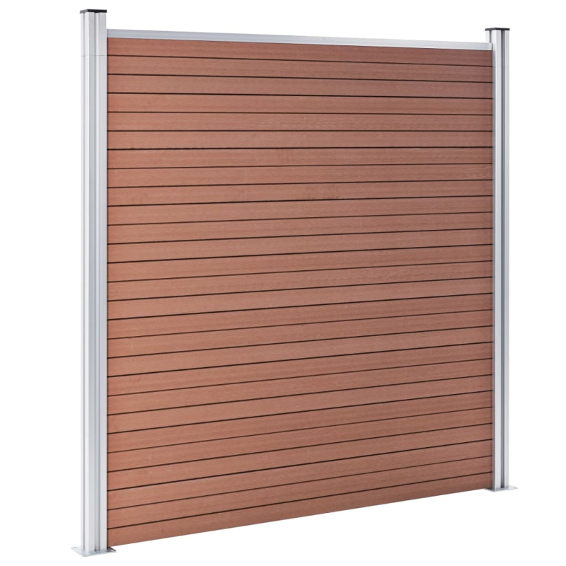 WPC Zaun-Set 9 Quadrate + 1 Schräge 1657x186 cm Braun