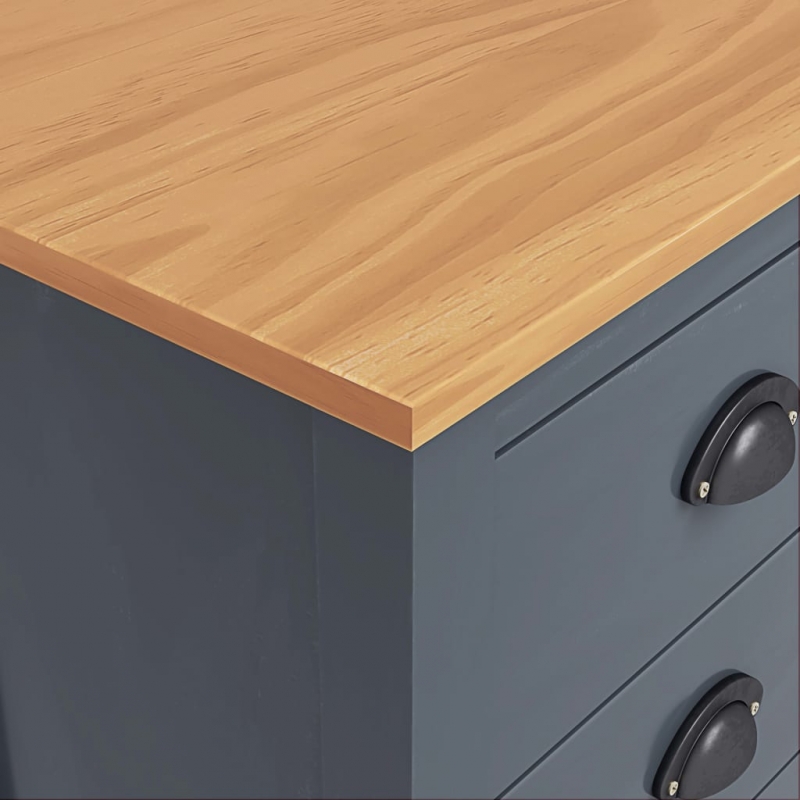 Sideboard Hill Grau 46x35x80 cm Massivholz Kiefer