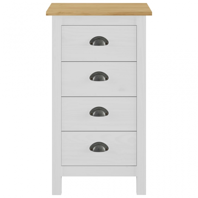 Sideboard Hill Weiß 46x35x80 cm Massivholz Kiefer
