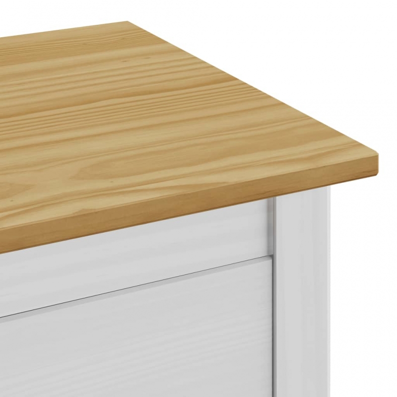 Sideboard Hill Weiß 46x35x80 cm Massivholz Kiefer