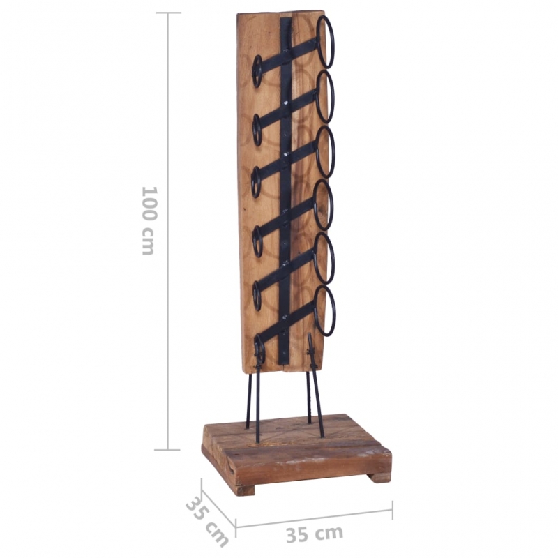 Weinständer für 6 Flaschen 35x35x100 cm Massivholz Teak