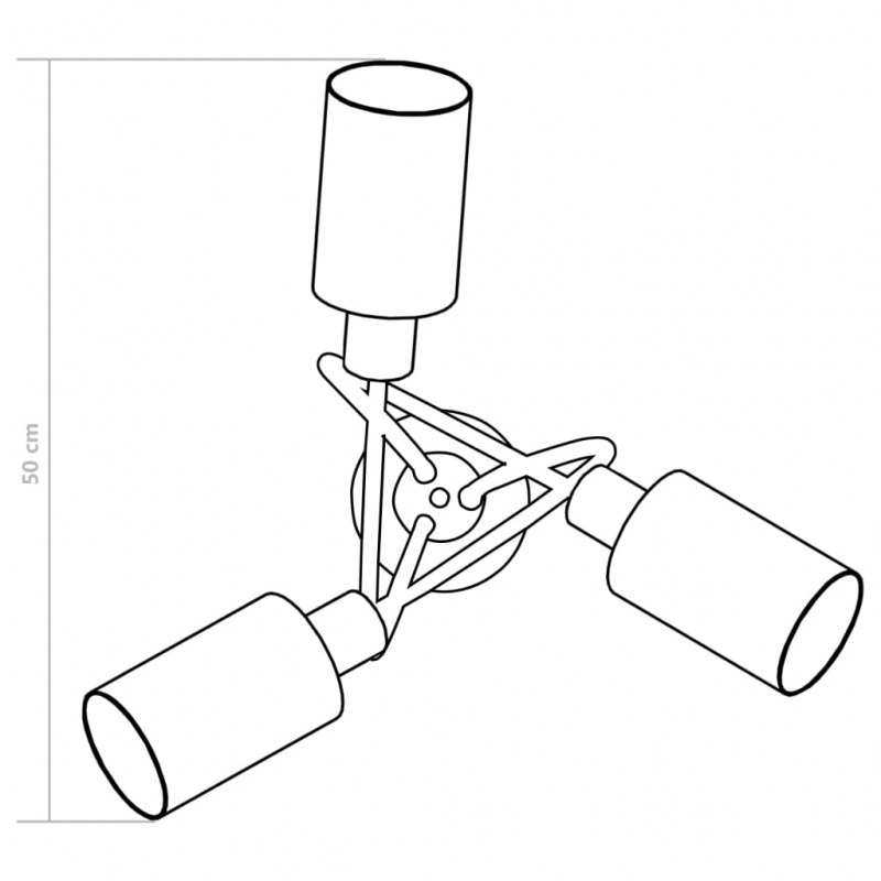 Deckenleuchte mit Keramik-Lampenschirmen für 3 E14 Glühlampen