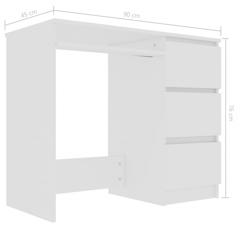 Schreibtisch Weiß 90x45x76 cm Holzwerkstoff