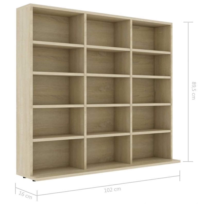 CD-Regal Sonoma-Eiche 102x23x89,5 cm Holzwerkstoff