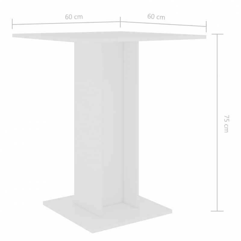 Bistrotisch Weiß 60x60x75 cm Holzwerkstoff