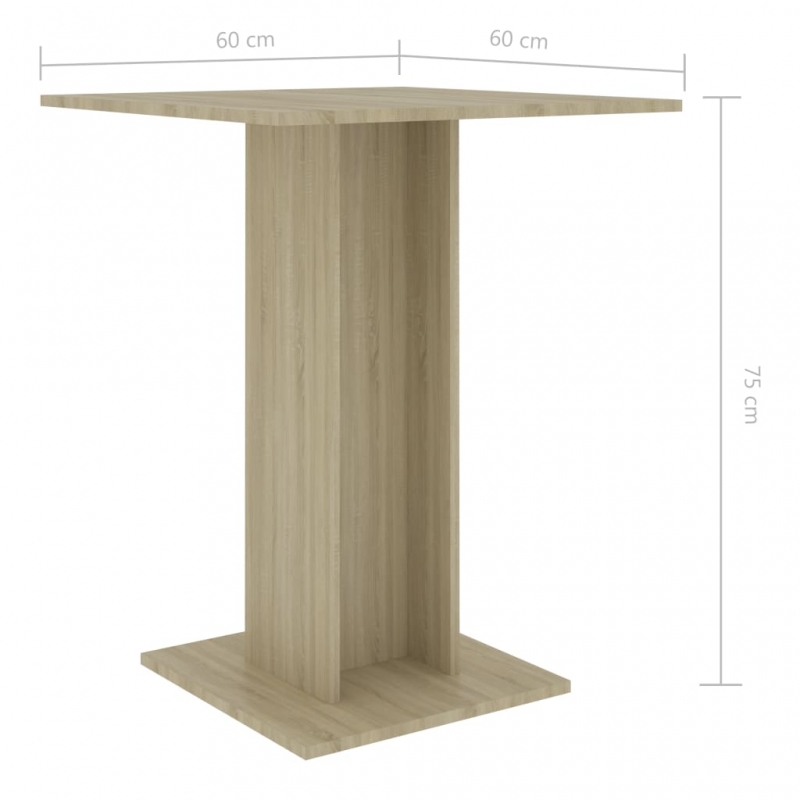 Bistrotisch Sonoma-Eiche 60x60x75 cm Holzwerkstoff